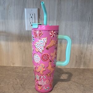 (J63) Simply Southern Pink Holiday Tumbler Cup 40 Oz